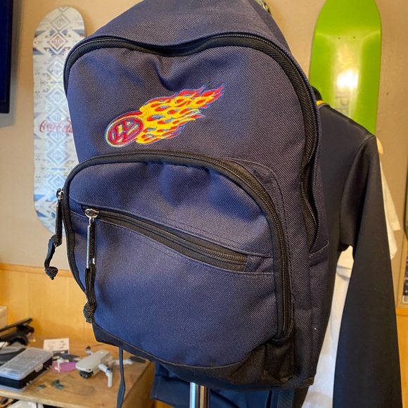 Vintage 90’s flaming Volkswagen logo backpack mini retro GTI JDM golf beetle VW - Picture 2 of 7